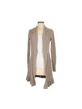 Milano wool blend cardigan sweater duster Womens Small Tan Office Professional